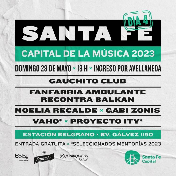 Este fin de semana largo se llevará a cabo el Festival Santa Fe Capital, con diversos artistas locales y nacionales